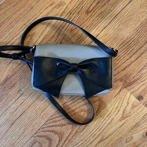 Kate Spade New York leather  Black and Cream Bow  Bag